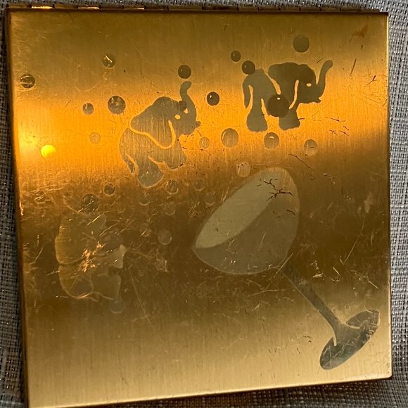 Rare Pilcher Antique "Martini" Brass and Copper Powder Compact with Mirror - Picture 7 of 7